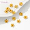 18K Gold Plated Brass Flower Spacer Beads For Jewelry Making,Separators For beads,Accessories For Bracelets,DIY Beading Supplies