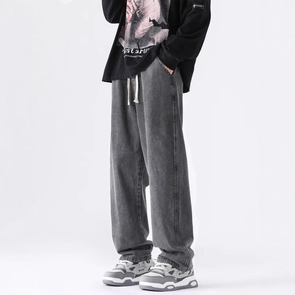 Jeans Men's Summer American High Street Trend Pants Wide Leg Straight Loose Casual Trend Casual Long Pants