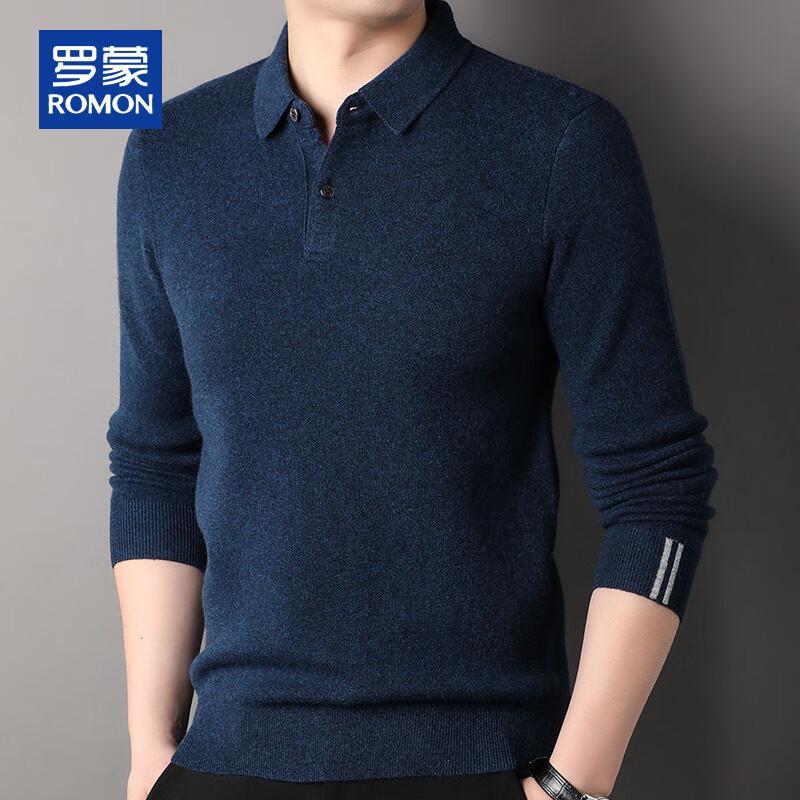 Romon Men's 100% Pure Cashmere Mock Neck Pullover Sweater