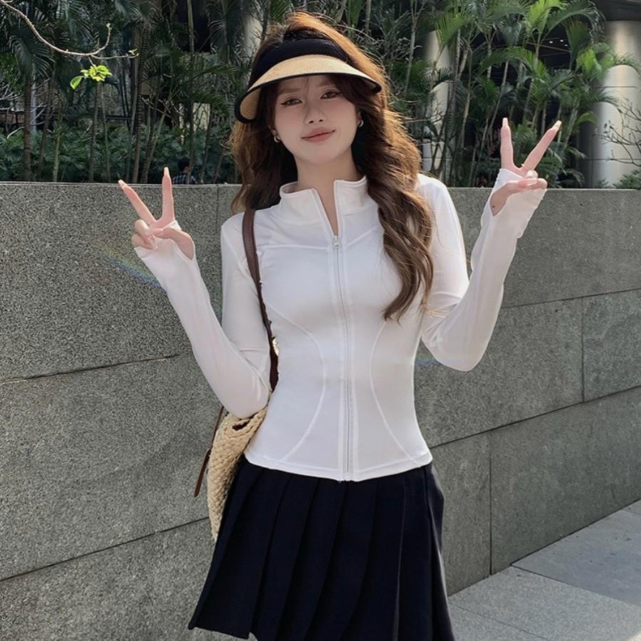 

Женский тонкий кардиган Ice Silk с защитой от солнца UPF50+ и капюшоном для летней йоги M (80-100 cm)