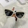 New Large Frame Retro Triangular Sunglasses Personalized Black Hip-hop Sunglasses UV Resistant Cat Eyes Trendy Women's Glasses