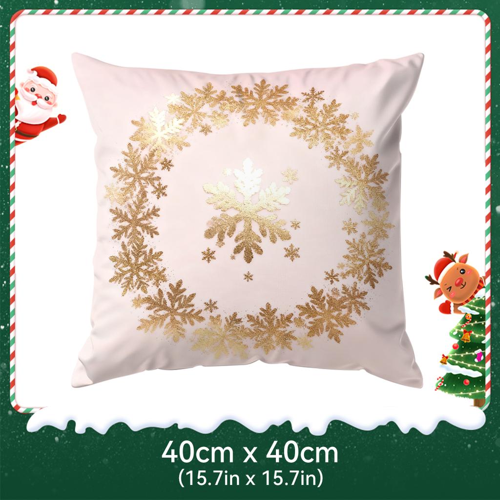 Pink Gold Christmas Theme Cushions Pillowcase Polyester Cushion Cover Throw Pillow Pillowcover Home Car Sofa Decor