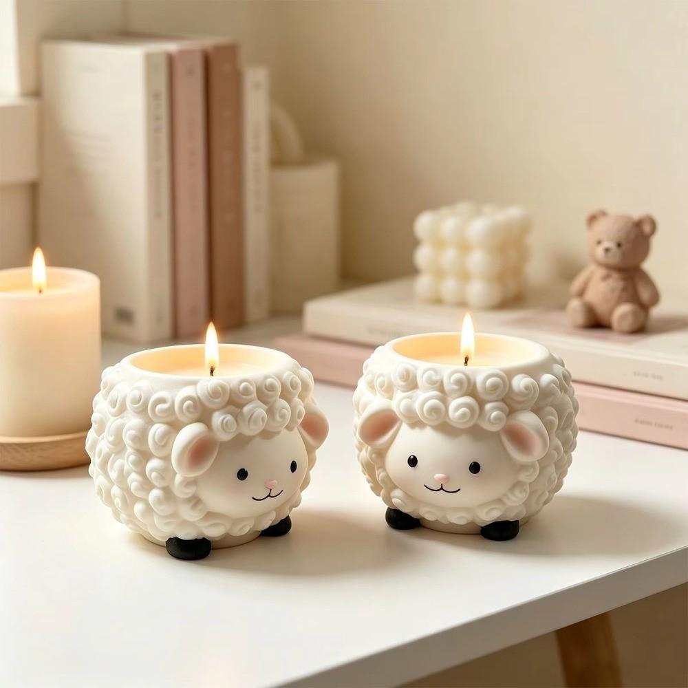 Soft Silicone Animal Statue Mold Handmade Reusable Candle Mold Sheep Silicone Mold  Home Decoration