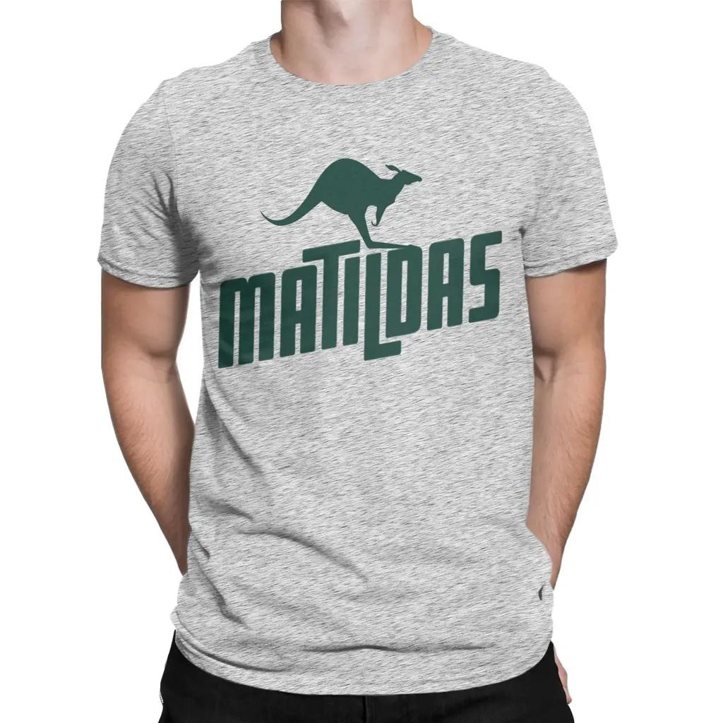 Matildas Kangaroo T-Shirts Men Australia Womens Soccer Unique Pure Cotton Tee Shirt Crewneck Short Sleeve T Shirt Summer Clothes