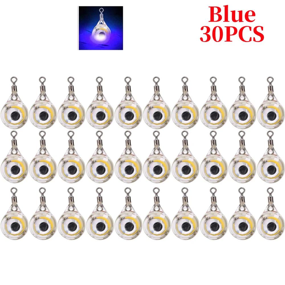 LED Attracting Fish Light Mini Deep Drop Underwater Eye Shape Fishing Squid Fishing Bait Luminous Lure for Attracting Fish