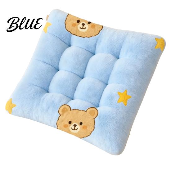Winter Warm Seat Protector Plush Chair Cushion Cute Cartoon Bear Floor 18" x Thickened Pad Non-slip Cozy Cushion for Office Dining Soft Cloud Feel