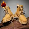 Winter Men's Leather Boots Thickened Warm Work Boots Thick-soled Men's Ankle Boots 2024 High Top Snow Boots New Botas De Hombre