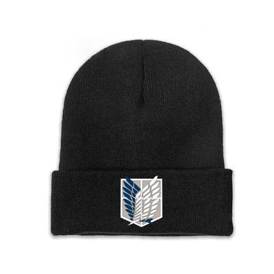 Wings of Freedom AoT Attack On Titan Knitted Caps for Women Unisex Beanie Winter Hat Eren Mikasa Anime Manga AoT Casual Melon Cap