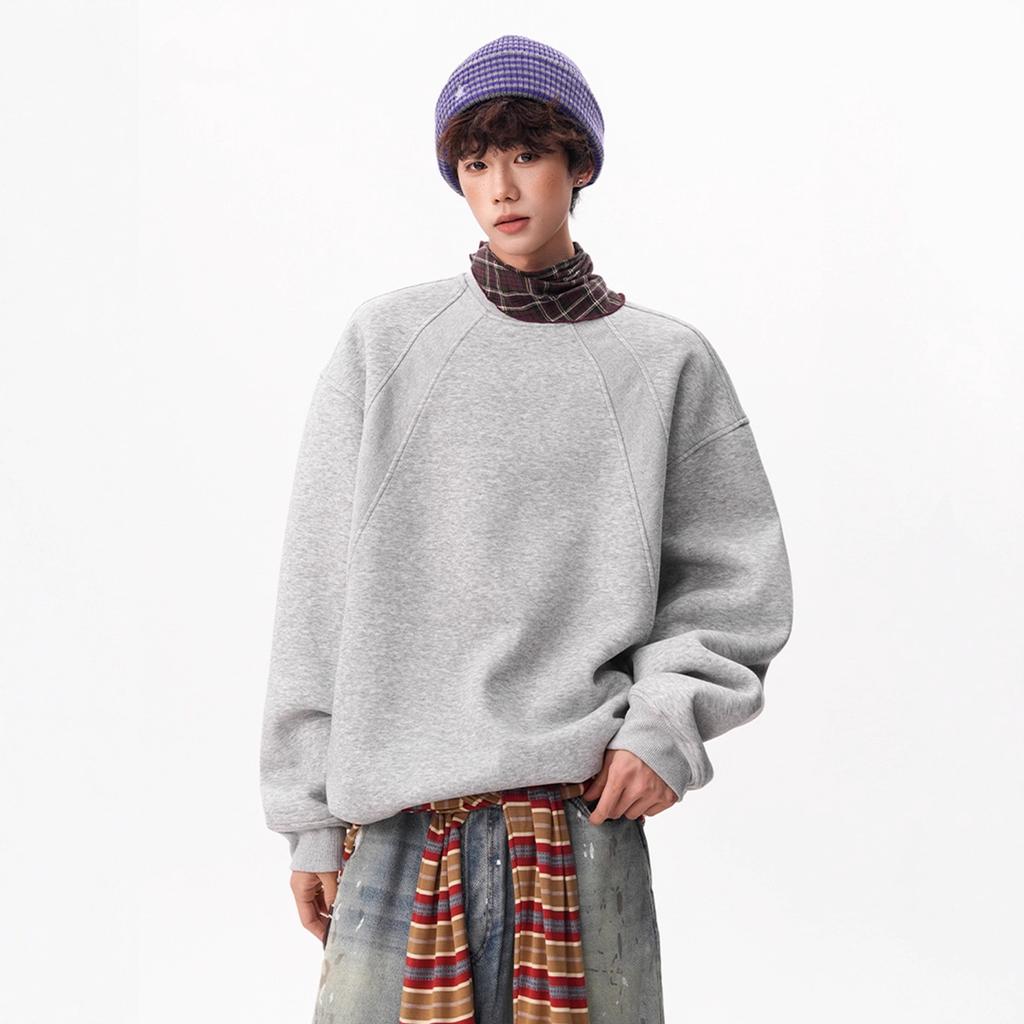 American splicing sweater men's and women's autumn teen loose crew neck top