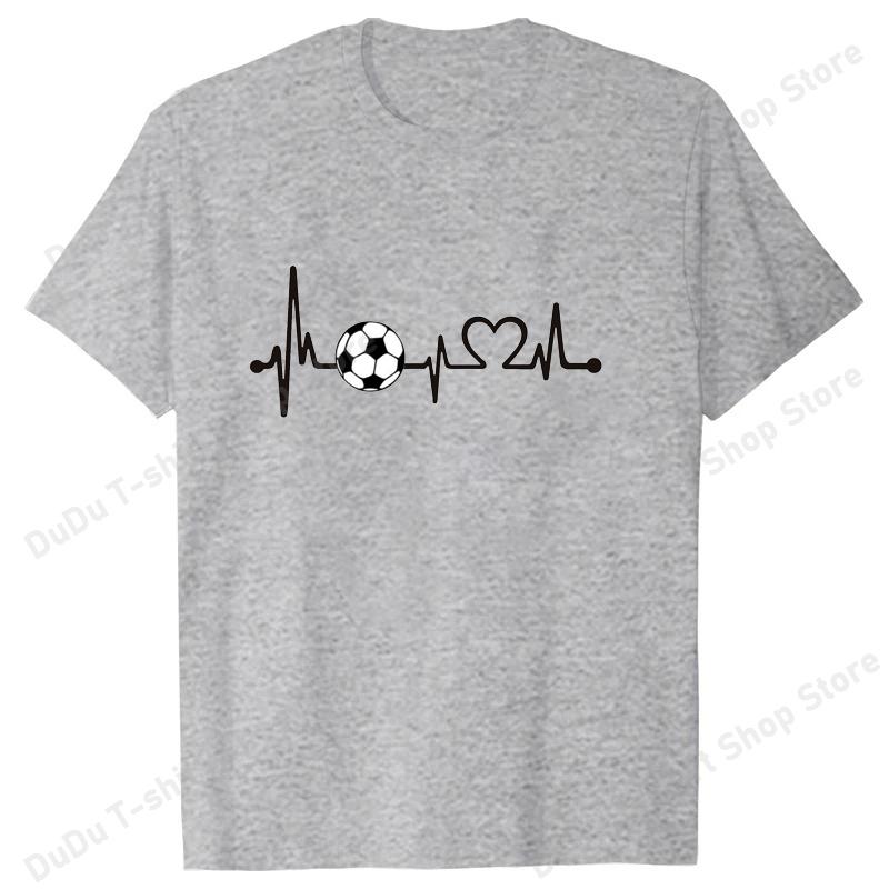 Fashion Heartbeat Football Print Short Sleeve Unisex Women Summer Cool Casual Outdoor T Shirts Tops 2026 Football Fan T Shirts