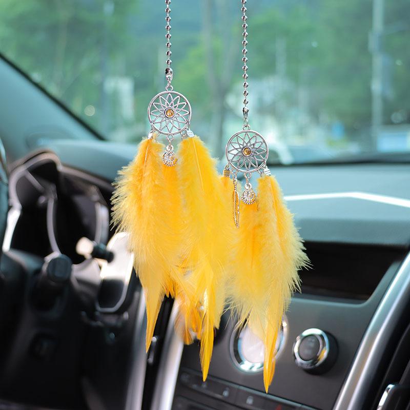 

1pcs Dream Catcher Car Pendant for Girls Feather Mirror Hanging Pendant Home Decor Lucky Car Ornament Car Interior Accessories