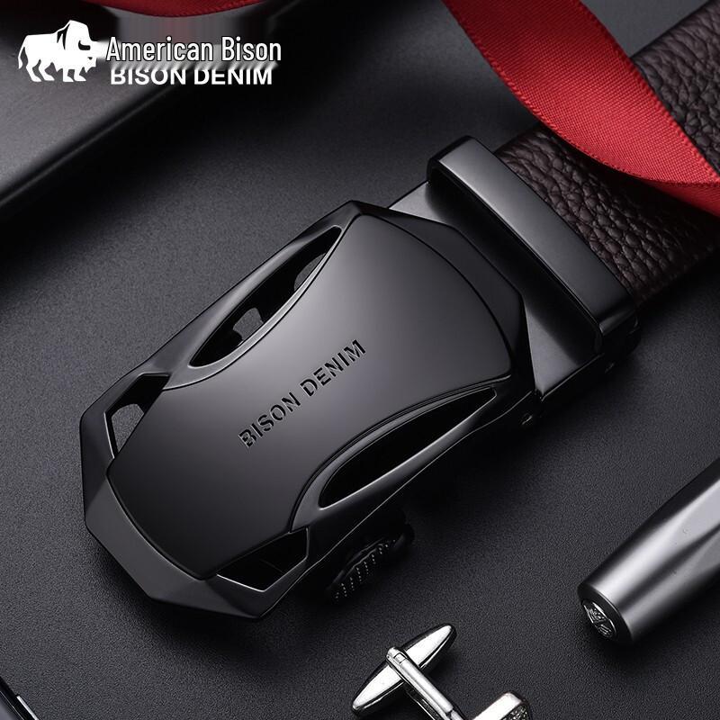 Men's American Bison Leather Automatic Buckle Business Casual Belt