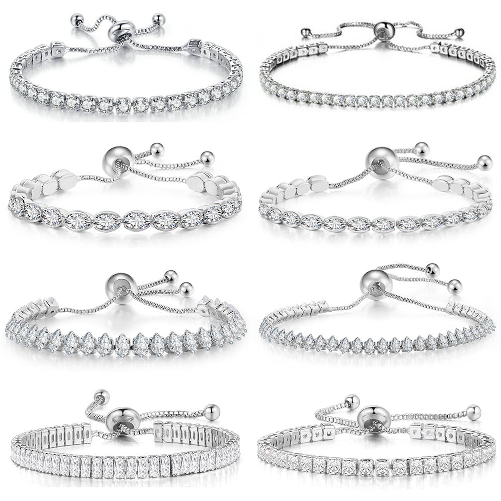 Fashionable Zircon Tennis Bracelets for Women Dazzling Various Shape Crystal Chain On Hand Trend Sexy Party Accessories Jewelry