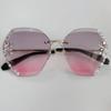 Retro Borderless Diamond Sunglasses for Women's UV Protection and Sunscreen Fashion Gradient Lens Sunglasses