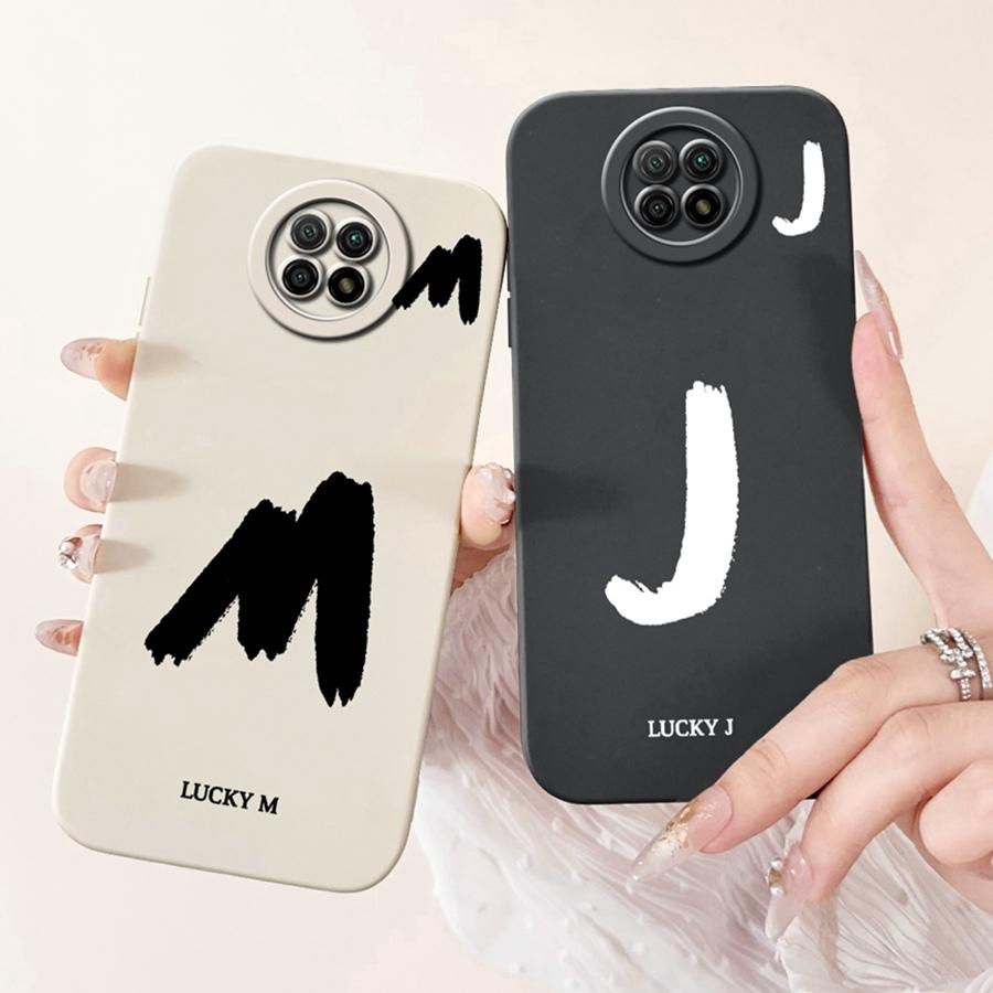 For Xiaomi Redmi Note 9T Case Soft Silicone Coque Lucky A-Z Letter Painted Shockproof Funda for Redmi Note 9 5G note9 TCover