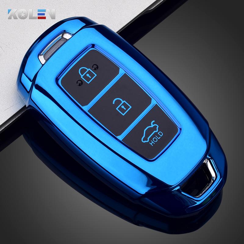 Soft Tpu Car Remote Key Case Cover Shell Fob For Hyundai Ix35 I30 Kona Solaris Encino Azera Grandeur Accent Fe Tm Santa Palisade