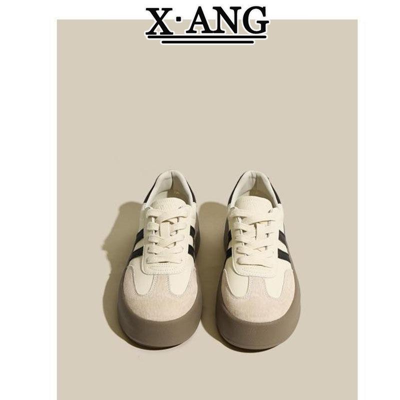 Leather platform women's spring new fashion classic versatile casual sports board shoes