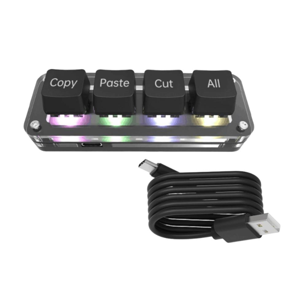1/1 Keys Programming Keyboard Select Copy Paste Hot Key Mini Keyboard RGB Light 1 Control Knob Custom Keyboard for E-sports