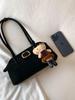 Women's Luxury Suede Shoulder Bag - Retro Matte Design, French-Inspired Baguette for Autumn/Winter