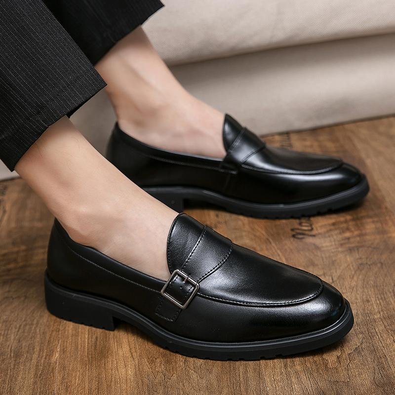 Męskie buty Leafers Monk Shoes Formalne biznesowe codzienne skórzane buty Brązowy smoking Ślubne marynarki Buty siodłowe Oversized
