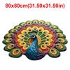 Soft Peacock Carpet Non-slip Bathroom Floor Mat Portable Blanket  for Living Room Tea Table Bedside