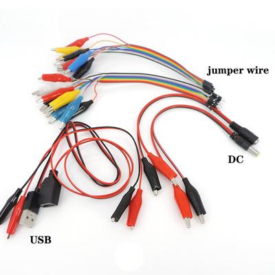 Doppel Jumperkabel USB DC Stecker Buchse auf Krokodilklemmen Messleitungskabel Klinke Messspitze Elektrisches Werkzeug Anschlusskabel