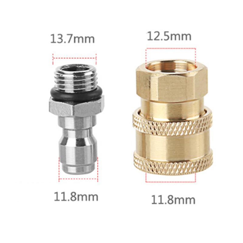 2pcs Pressure Washer Quick Release 1/4 Male M22/14 Female Plug Brass Connector 2pcs Pressure Washer Quick Release 1/4 Male M22/14 Female Plug Brass Connector
