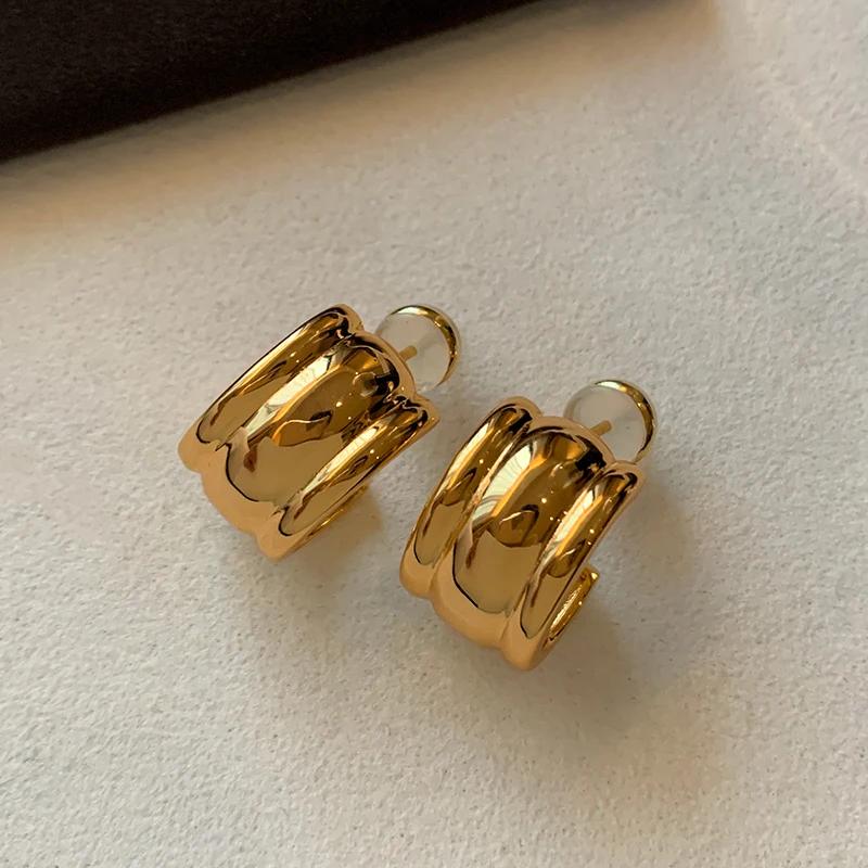 

Fashion Zircon European and American Design Popular Style Metalic Gold Color Stud Earrings For Women 2025 Trend New
