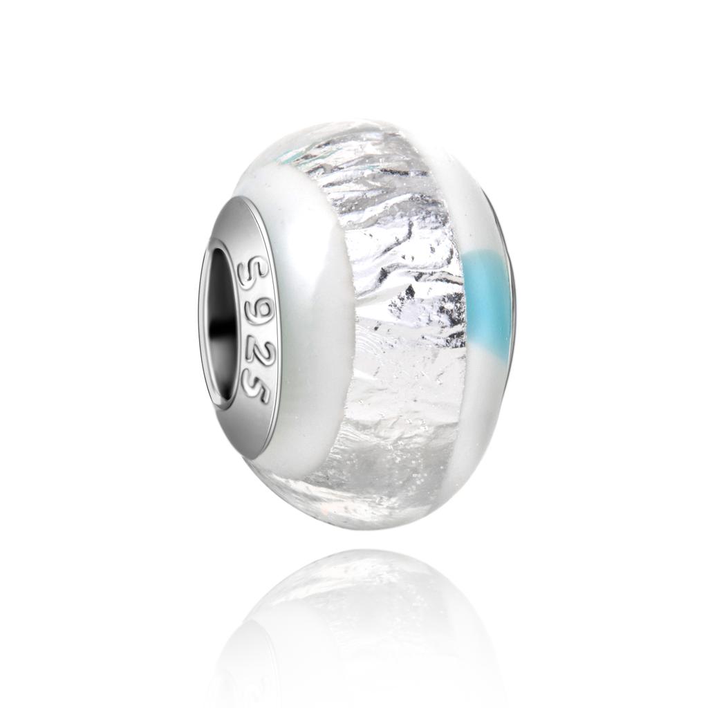 Murano Glas Serie Kupfer Mehrfarbig Rose & Blüten Grafik Anhänger Passt an Armband Damen Feiner Schmuck Zubehör