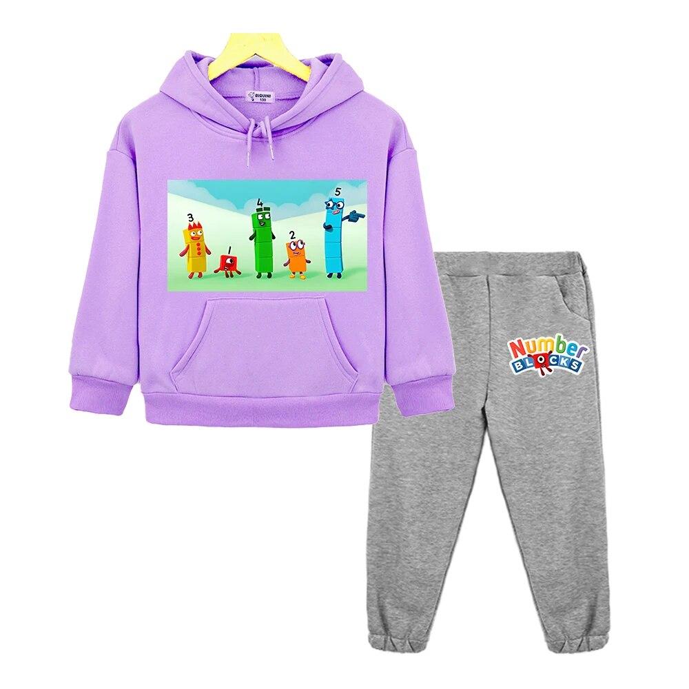 Anzahl Blöcke Mit Kapuze Sets Kinder Boutique Kleidung Herbst Jacke Casual Fleece Pullover Anime Hoodie Sweatshirt Jungen Mädchen Kleidung