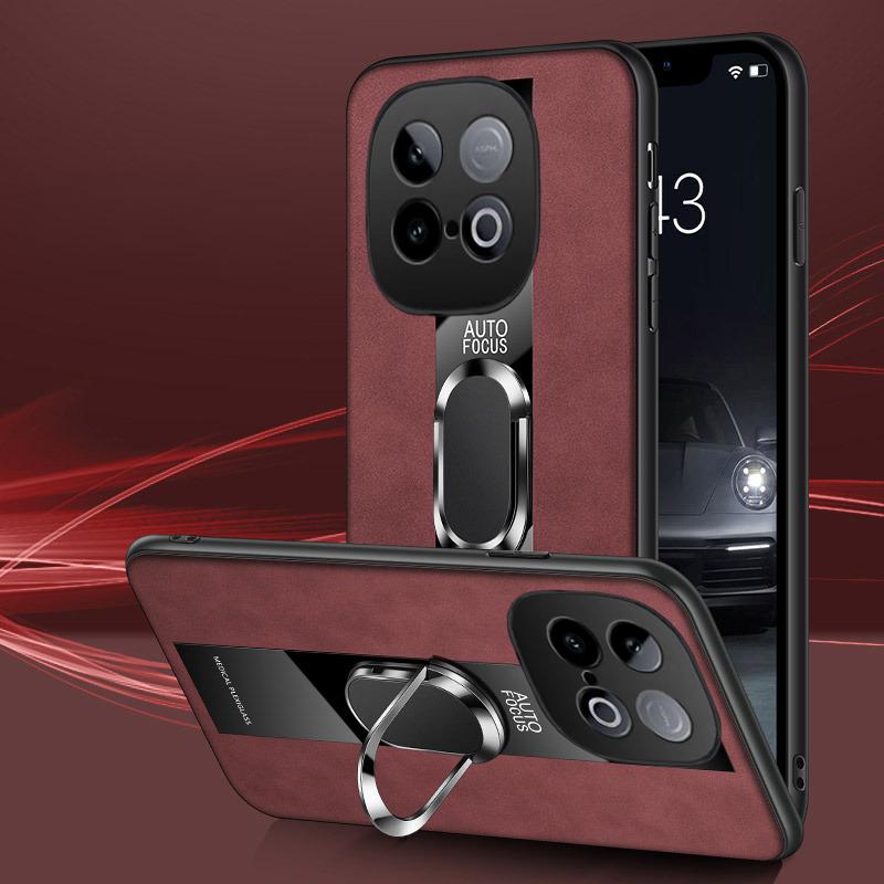 For Vivo iqoo Z10 case Combines Suede Leather + Hybrid Hard Soft Shell Stand Case for Vivo iqoo NEO 10 Phone casing