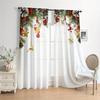 2 Pieces - Christmas atmosphere printed curtains, pole bag curtains, home decoration, room decoration