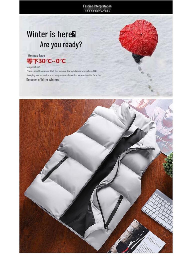 Herren Trendige Winter 2023 Samtgefütterte Baumwollweste: Warme Oberbekleidung Weste Jacke