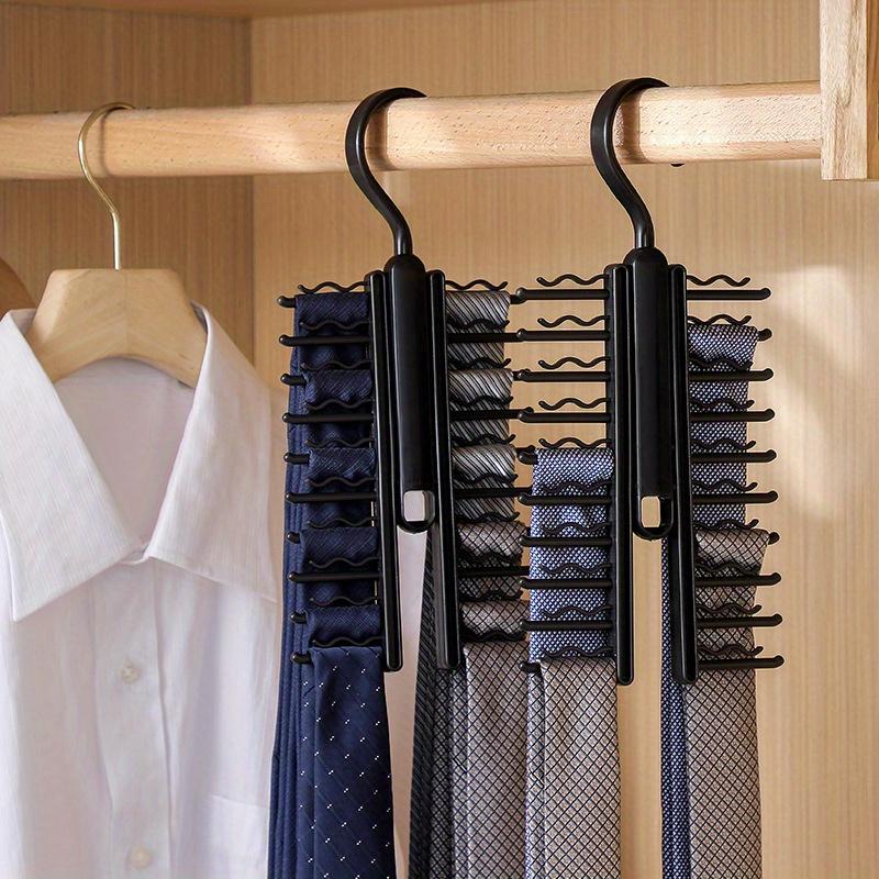 Adjustable Tie Storage Rack 360 Degree Rotating Household Men's Tie Shelf Belt Silk Scarf Holder Cabinet Organizer Hangers Rack