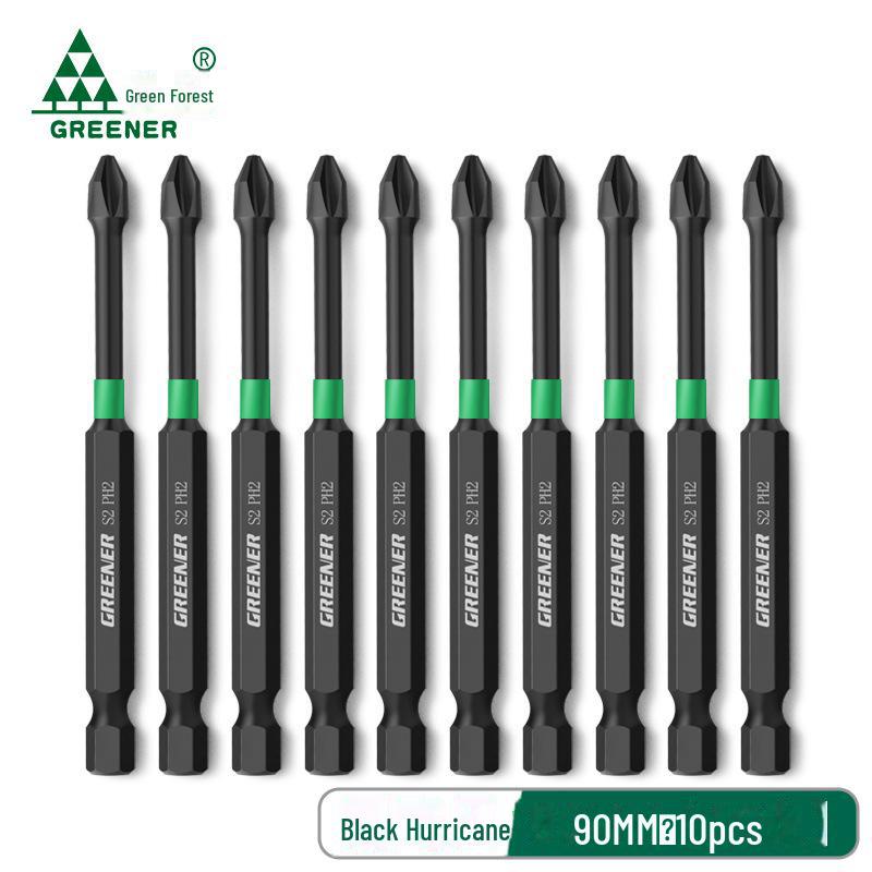 Green Forest High-Impact Magnetic Cross Hand Drill Set with German-Imported Screwdriver Bits