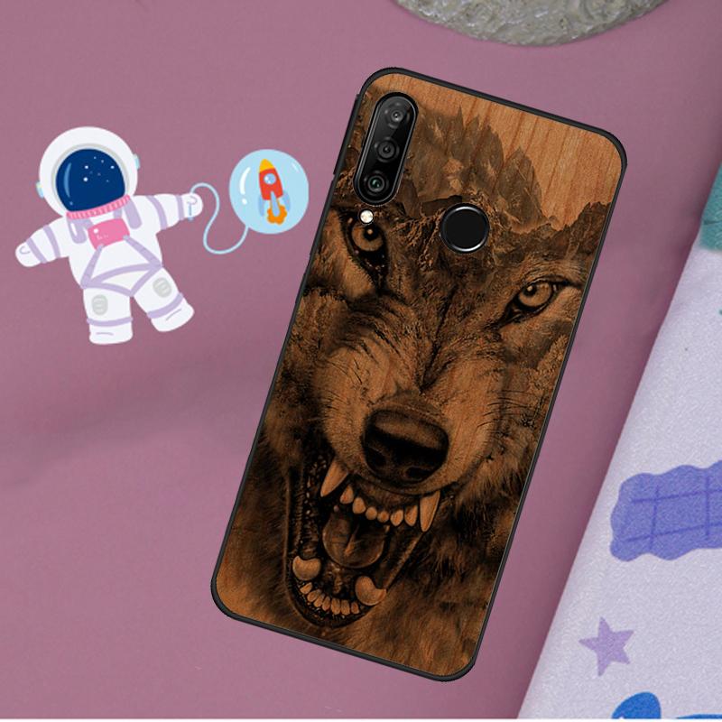 Wolf Bike Butterfly Wood Case For Huawei Nova 9 10 SE Y60 Y61 Y70 Y90 Nova 11i 8i 7i 3i 5T P20 P40 P30 Lite P60 Pro