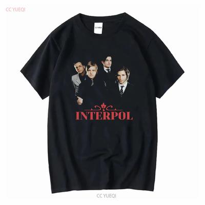 Interpol Rock Band T Shirt Black Cotton Unisex Gift For Fan Te7169 Vintage Washed Stylish Streetwear Unisex Casual Versatile