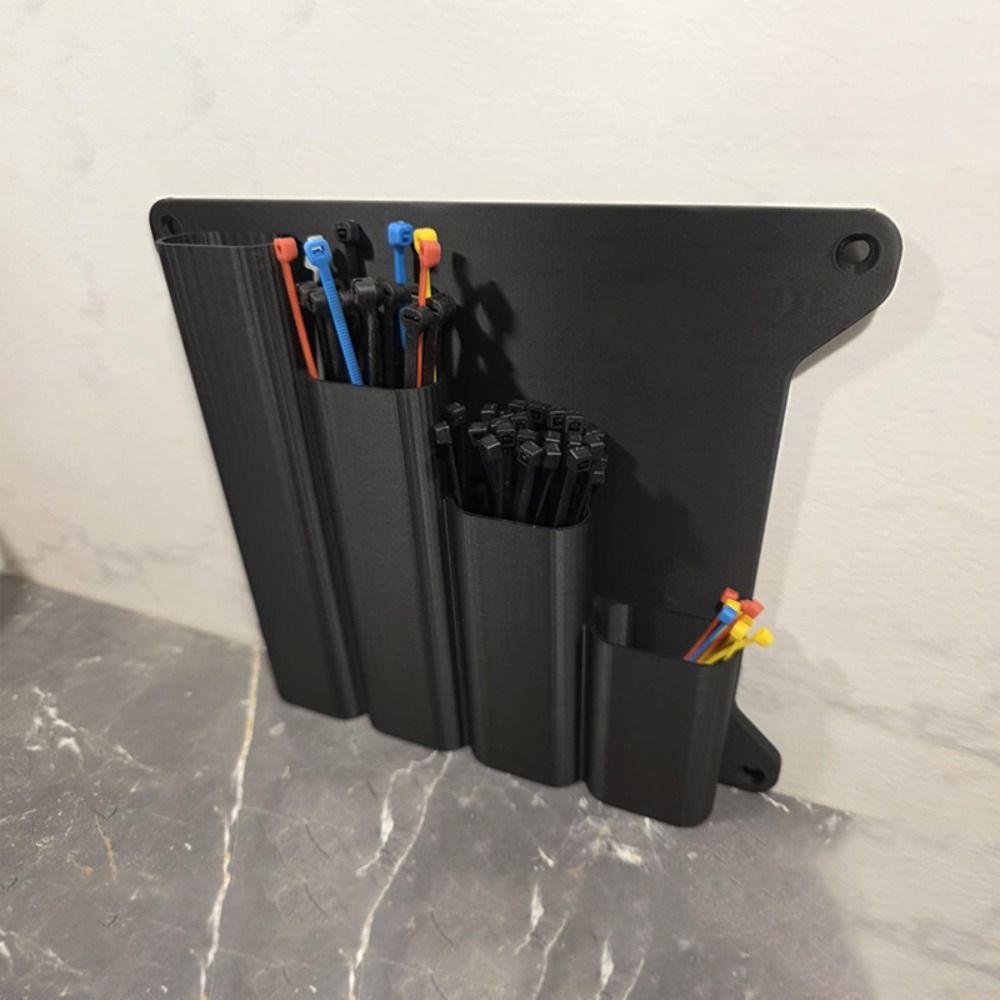 Wall Mounted Zip Tie Storage Box Plastic Multi-Functional Storage Holder