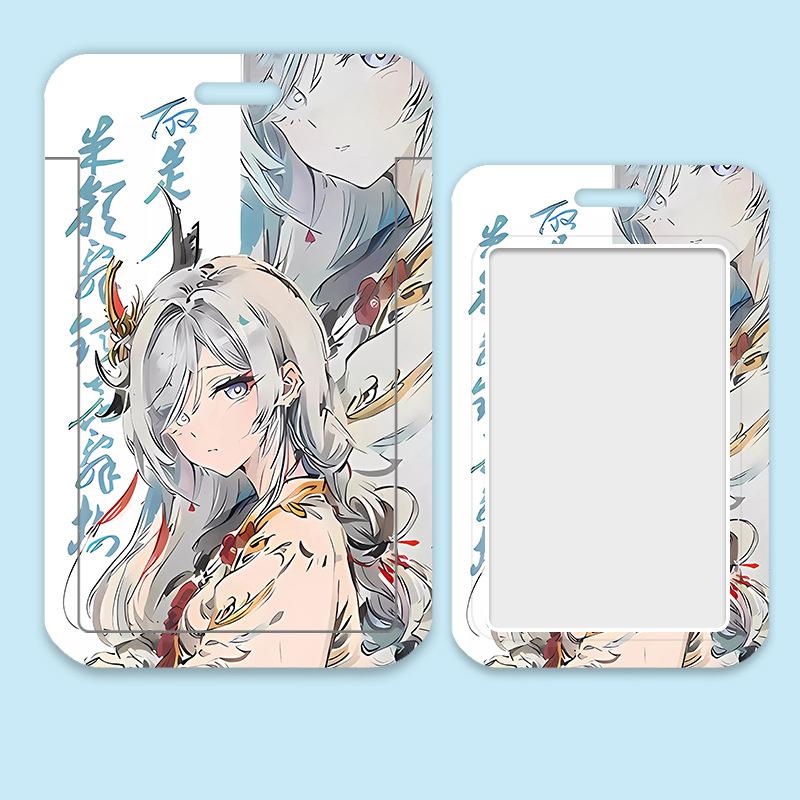 Game Genshin Impact Card Sleeve Business Retractable GanYu Credit Card Holders Bank ID Cover Cases Holders Bus Card Organizer