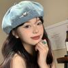 1Pieces Harajuku Retro Denim Berets Caps For Women Spring And Summer Travel Sunscreen Versatile Fashion Mountaineering Scarf