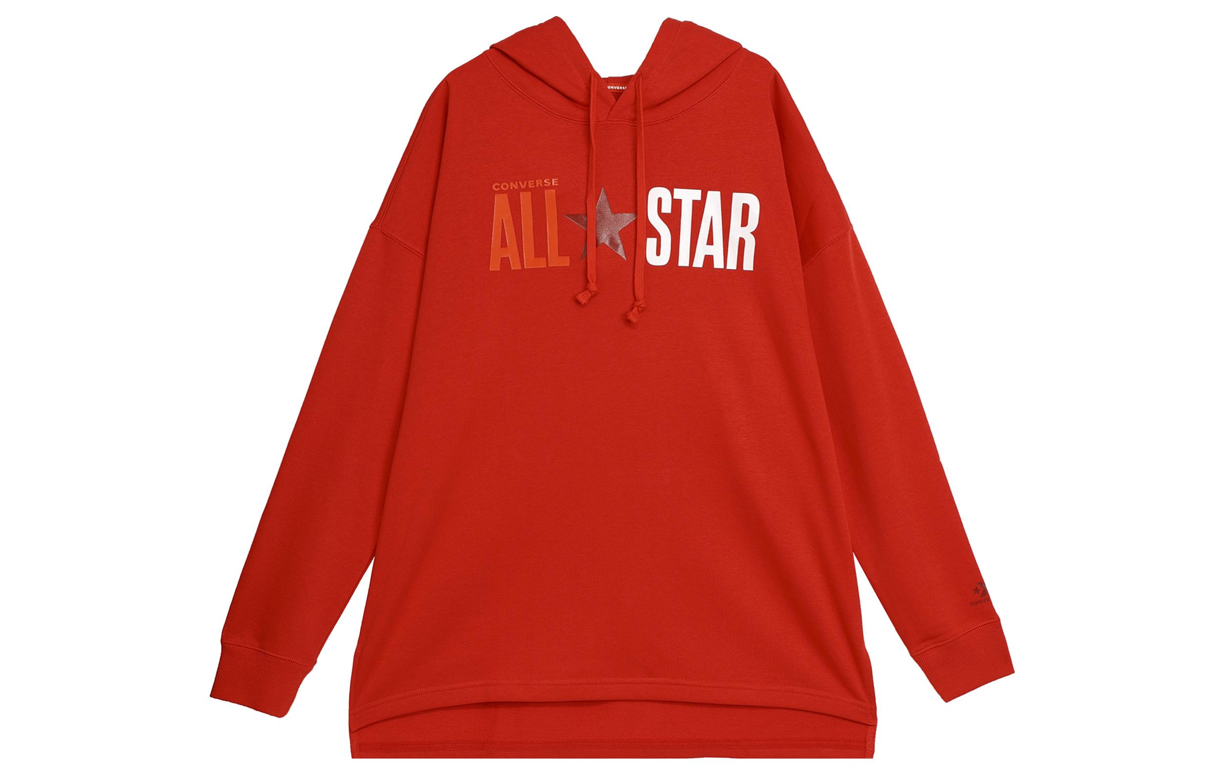 Converse Sweatshirts Women s Red Hooded Moderate Regular 10017310-A04 L