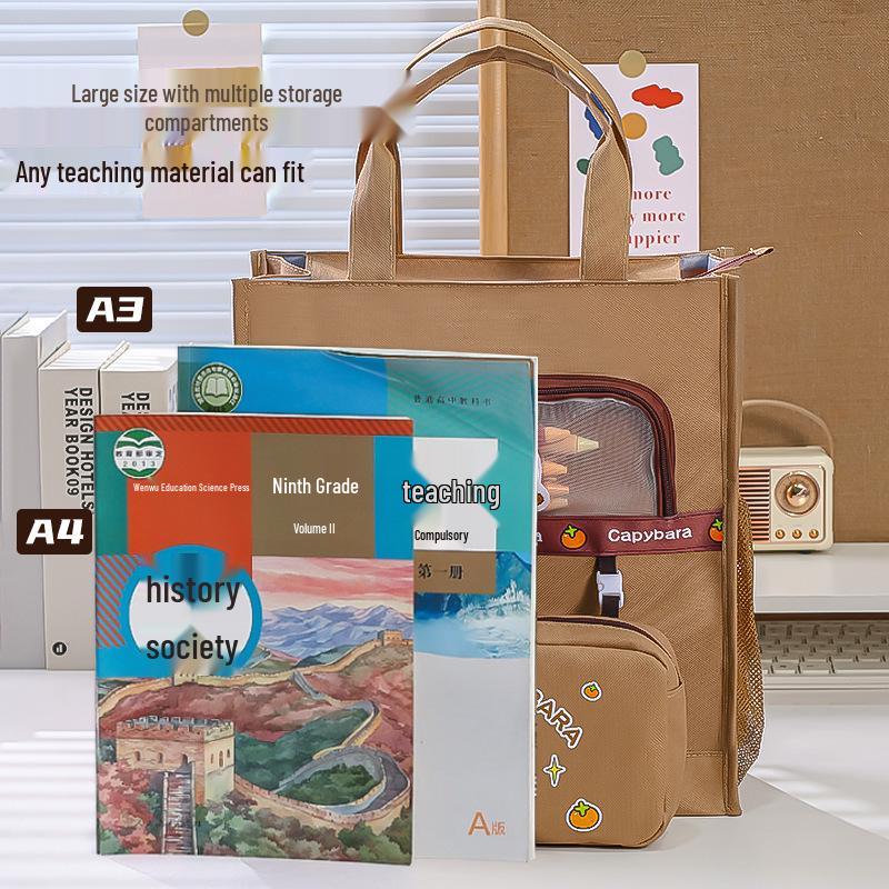 Capybara Leinwand Bleistift- und Dokumententasche für Grundschüler