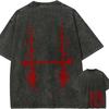 Choso Blood Sigil T-shirt Jujutsu Kaisen Graphic Tee Vintage Washed Oversized Retro Anime Harajuku Men Streetwear Cotton Tops