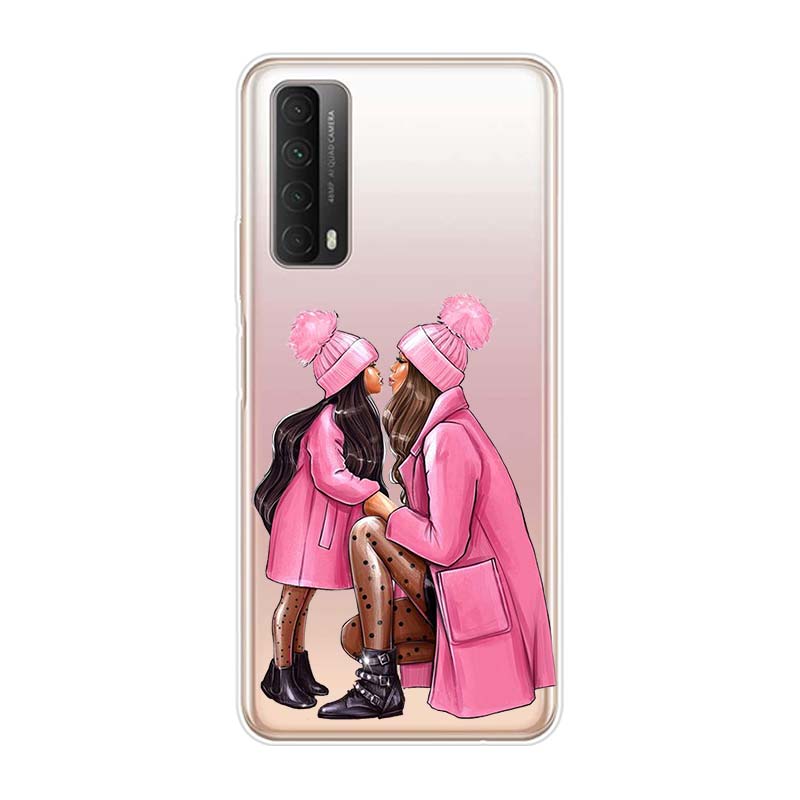 Family Mom Baby Dad For Huawei Y9S Y6S Y8S Y9A Y7A Y8P Y7P Y5P Y6P Y7 Y6 Y5 Pro Prime 2020 2019 Soft Phone Case