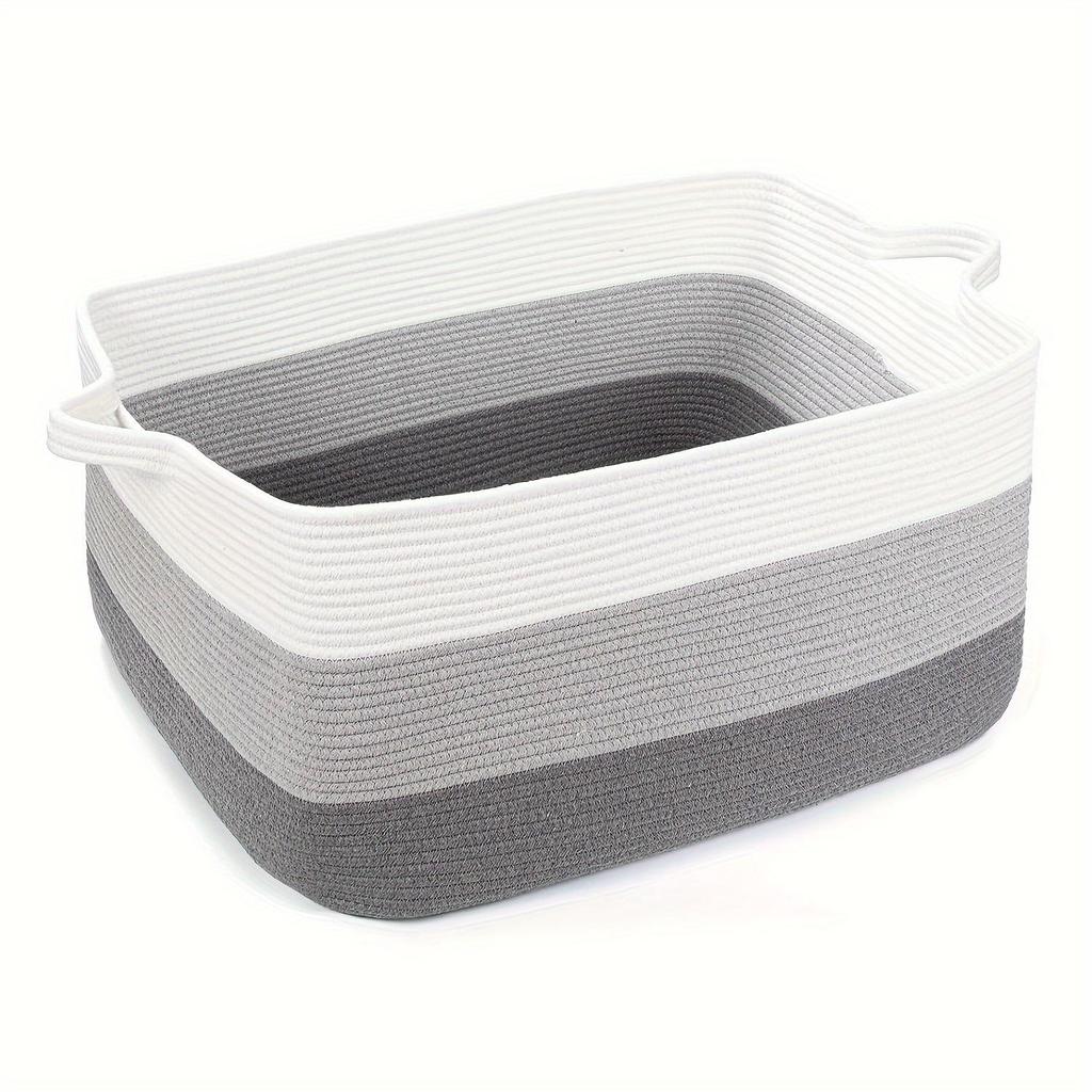 Aufbewahrungskorb aus Baumwollseil, gewebt, mit großem Fassungsvermögen für Wäsche oder Spielzeug