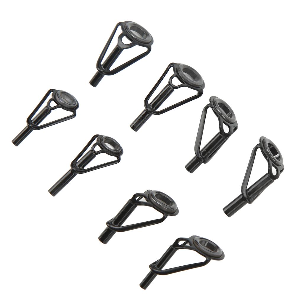 80pcs Ceramic and Stainless Steel Fishing Rod Part Tip Tops Guides Ring Kit Set