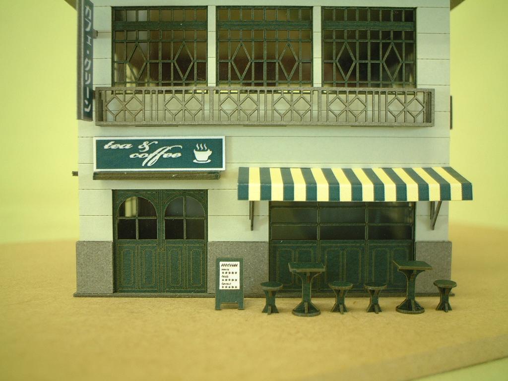 Sankei Scene Series Modern Cafe Paper Craft 1/87 MK05-04