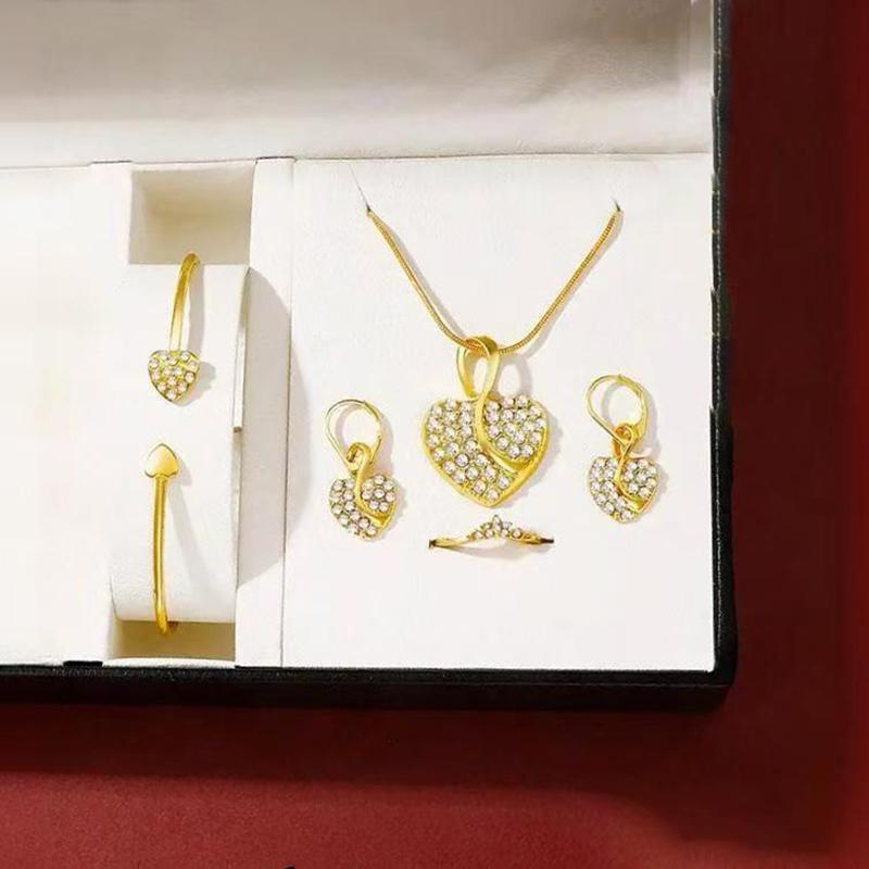 4Pcs/2Pcs Bracelet Necklace Ring Earring Set Suitable For Daily Clothing Matching