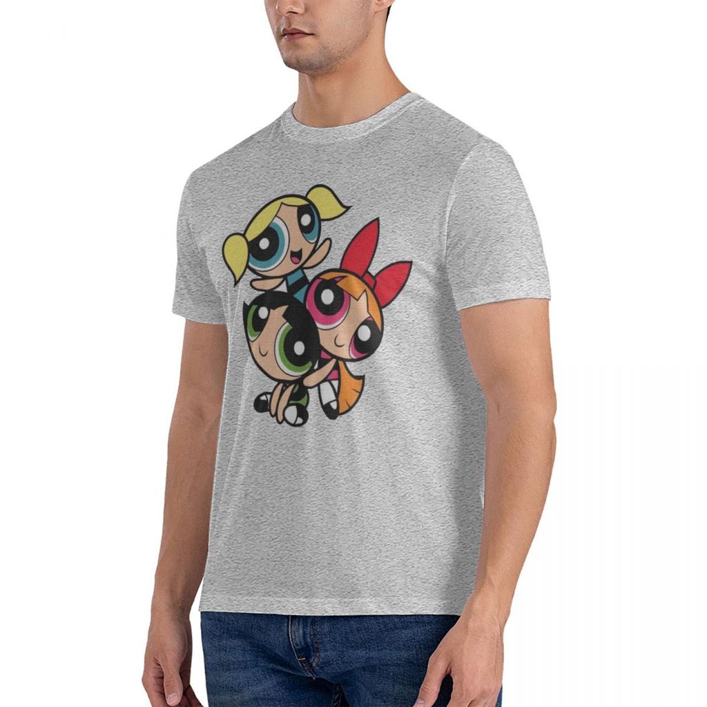 Powerpuff Girls Men T Shirt Cotton Tops Fun Short Sleeve O Neck Tee Shirt Gift Idea T-Shirts