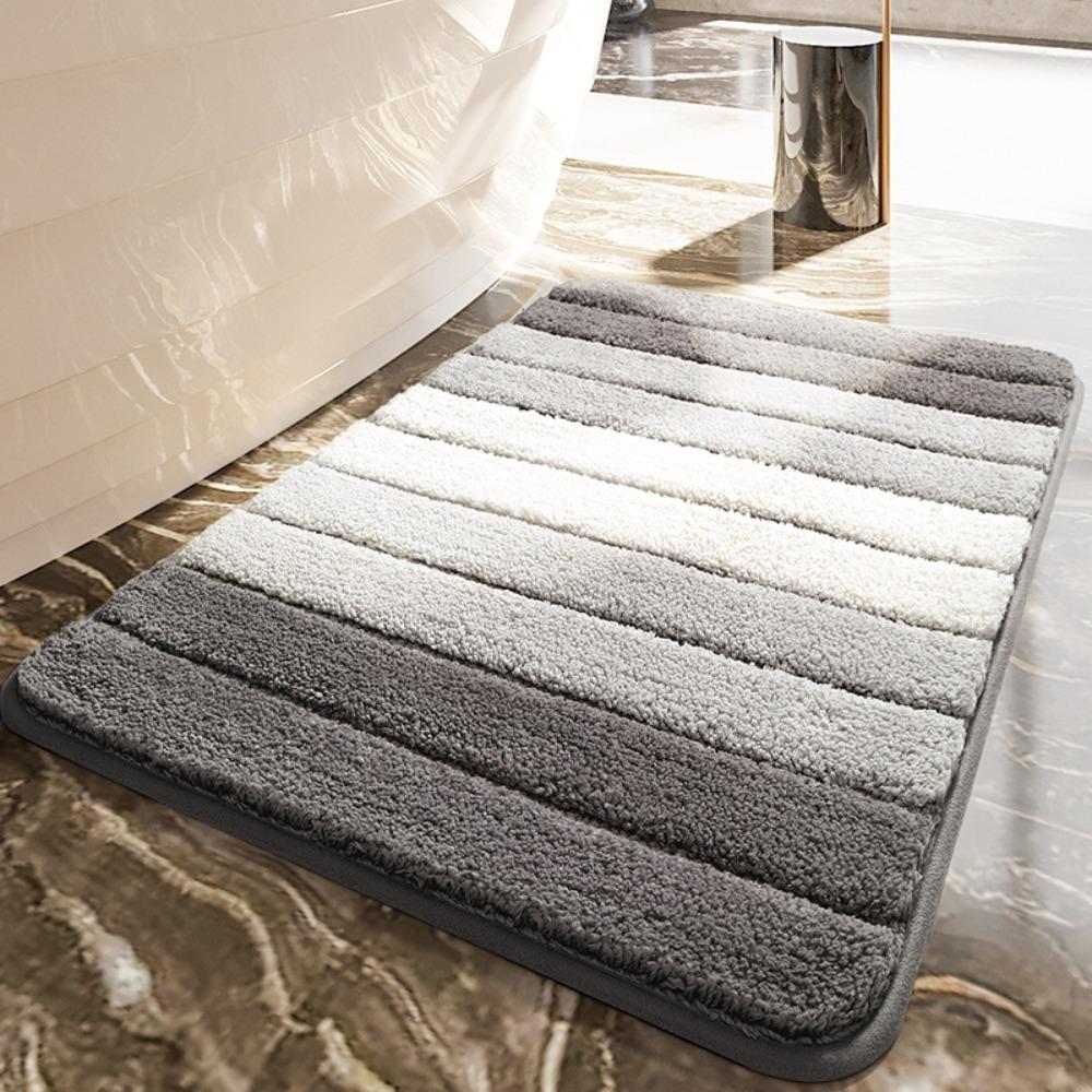 Thickened Stripe Bath Mat Absorbent Floor Mat Bathroom Accessories Entrance Mat  Bath Room